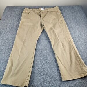 Saddlebred Big & Tall Mens 44x30 Relaxed Fit Khaki Tan Twill Pants RN24673
